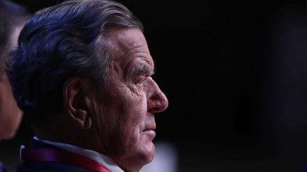 Gerhard Schröder bei einer Veranstaltung in St. Petersburg im Juni 2021