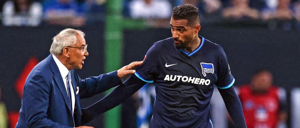Wer ist hier der Chef? Felix Magath (links) und Kevin-Prince Boateng führten Hertha BSC zum Klassenerhalt.