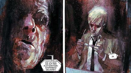 Fiebrige Optik: Eine Seite aus „The Department of Truth – Das Ende der Welt“.