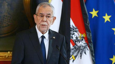 Alexander Van der Bellen, Bundespräsident von Österreich, hält eine Ansprache.