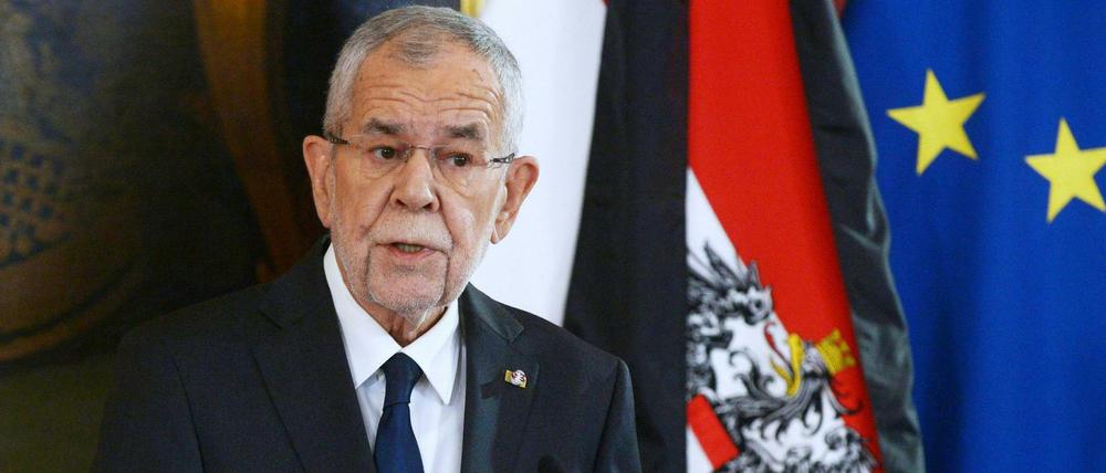 Alexander Van der Bellen, Bundespräsident von Österreich, hält eine Ansprache.