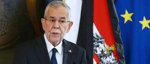 Alexander Van der Bellen, Bundespräsident von Österreich, hält eine Ansprache.
