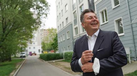 Berlins Bausenator Andreas Geisel (SPD), hier bei einem Termin zum Tag der Städtebauförderung in Marzahn-Hellersdorf am 13. Mai. 