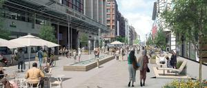So könnte die „Flaniermeile Friedrichstraße“ einmal aussehen.