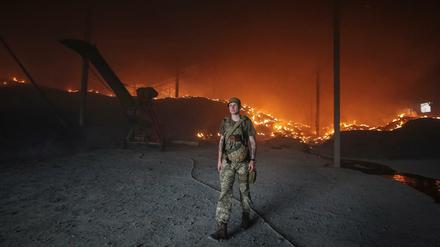Ukrainischer Soldat in der Region Donezk. 