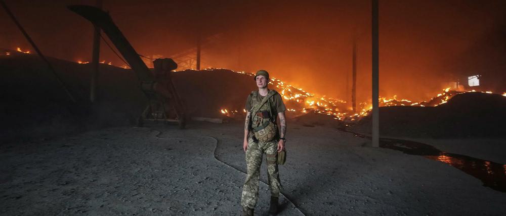 Ukrainischer Soldat in der Region Donezk.