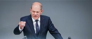 Bundeskanzler Olaf Scholz (SPD) in der Generaldebatte 