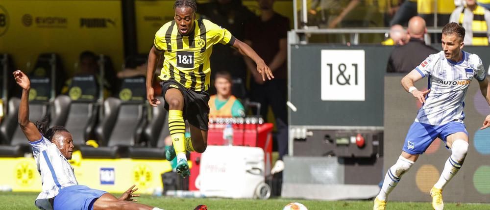 Jamie Bynoe-Gittens hat erst vor zwei Wochen mit den Profis des BVB gegen Hertha BSC gespielt. An diesem Sonntag trifft er mit Dortmunds U 19 auf die Berliner.