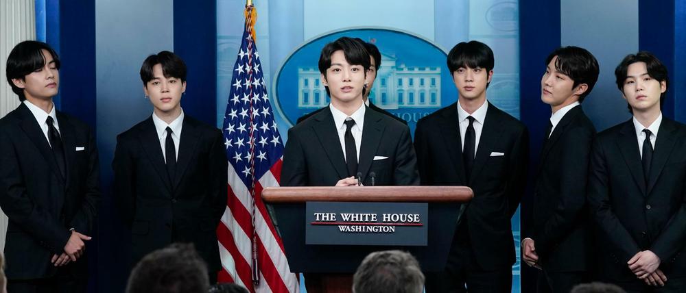 Die K-Pop-Superstars von BTS bei ihrem Besuch im Weißen Haus.