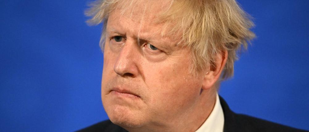 Boris Johnson, Premierminister von Großbritannien, spricht während einer Pressekonferenz in der Downing Street.