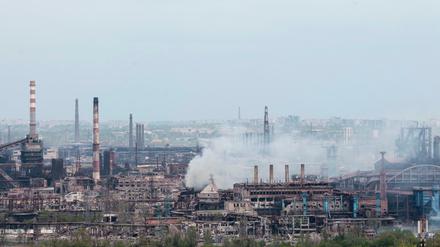 Das Stahlwerk Azovstal Anfang Mai, als es noch stark umkämpft war.