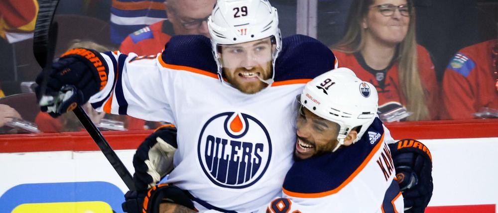 Leon Draisaitl war mit 55 Toren in 80 Spielen der beste Torschütze der Edmonton Oilers in der Hauptrunde der NHL.