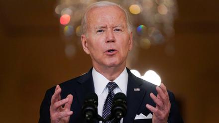 US-Präsident Joe Biden spricht über die jüngsten Fälle von Waffengewalt. 