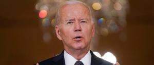 US-Präsident Joe Biden spricht über die jüngsten Fälle von Waffengewalt. 