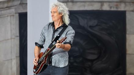 Brian May während der Platin-Party am dritten Tag der Platin-Jubiläumsfeierlichkeiten für Königin Elizabeth II.