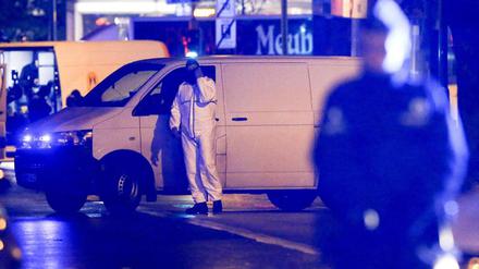 Polizisten in den Straßen von Molenbeek, Brüssel, 14. November 2015.