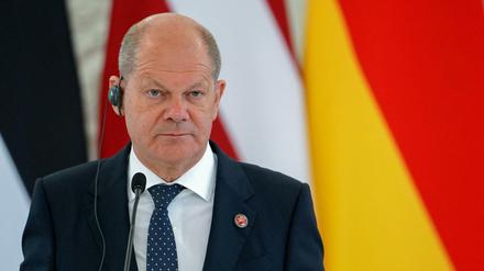 Bundeskanzler Scholz bei seinem Besuch in Vilnius. 