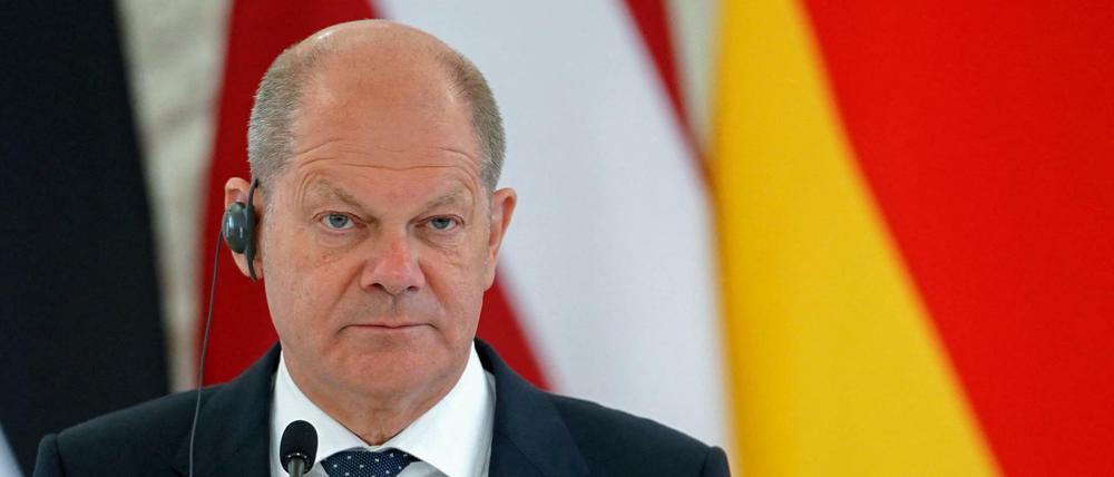 Bundeskanzler Scholz bei seinem Besuch in Vilnius. 