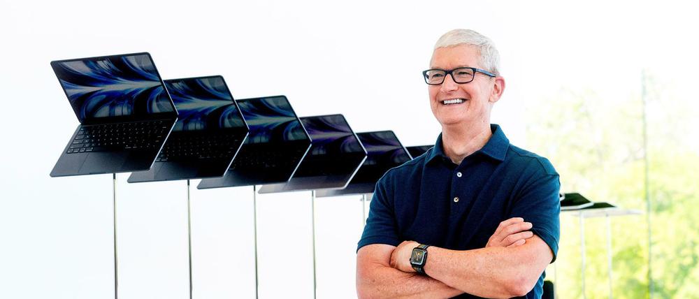 Tim Cook, CEO von Apple, während der Keynote-Präsentation auf der WWDC 2022.