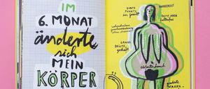 Haarverlust, Hautprobleme, Schwangerschaftsstreifen: Eine Doppelseite aus „Aus Mutters Mund“.