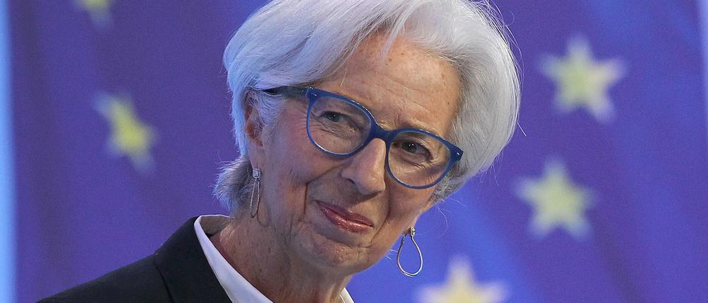 Christine Lagarde, Präsidentin der Europäischen Zentralbank (EZB), bei einer Pressekonferenz.