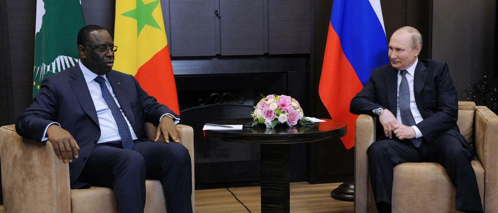 Russlands Staatschef Putin (rechts) und AU-Präsident Sall am vergangenen Freitag in Sotschi.