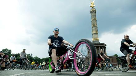 Easy Rider bei der Sternfahrt 2021 an der Siegessäule.