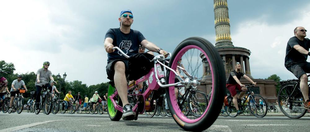 Easy Rider bei der Sternfahrt 2021 an der Siegessäule.