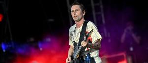 Matthew Bellamy von der britischen Band Muse beim Tempelhof Sounds Festival in Berlin.