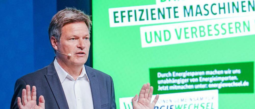 Wirtschaftsminister Robert Habeck am Freitag bei der Vorstellung der Energiespar-Kampagne.