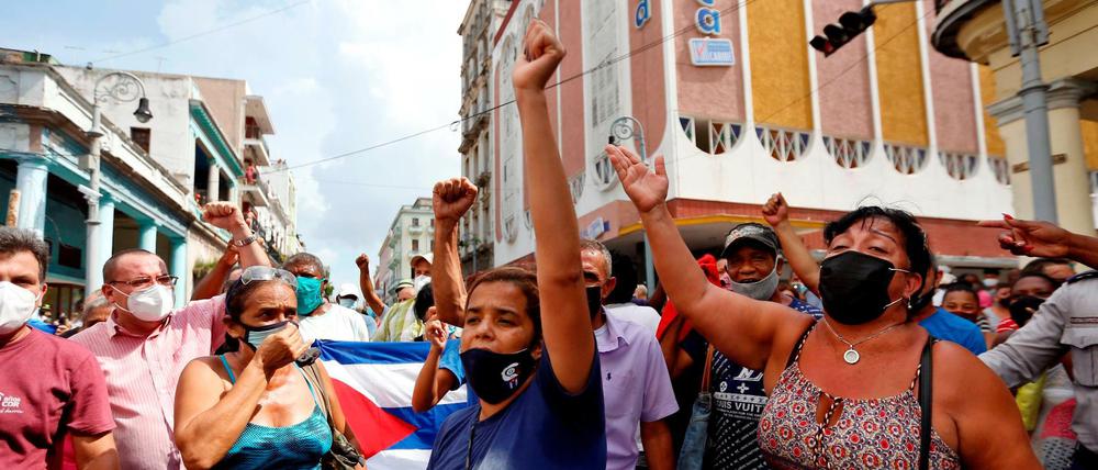 Protest in Havanna am 11. Juli 2021
