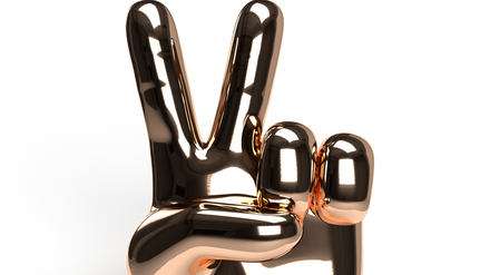 Peace. Mit dieser goldenen Hand wirbt die Premium für "The Ground".