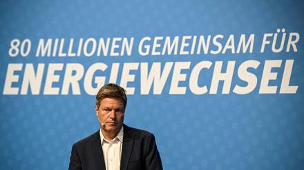 Bundeswirtschafts- und Klimaschutzminister Robert Habeck (Grüne) auf der Pressekonferenz zur neuen Kampagne.