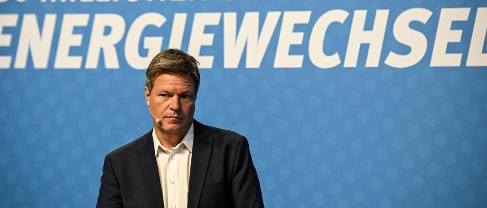 Bundeswirtschafts- und Klimaschutzminister Robert Habeck (Grüne) auf der Pressekonferenz zur neuen Kampagne.