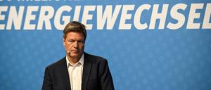 Bundeswirtschafts- und Klimaschutzminister Robert Habeck (Grüne) auf der Pressekonferenz zur neuen Kampagne.