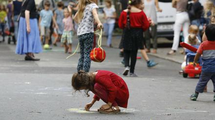Eine temporäre Spielstraße in Berlin (Symbolbild).