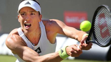 Andrea Petkovic schaffte erst einen "Meilenstein" in Berlin, schied dann aber in der zweiten Runde aus.