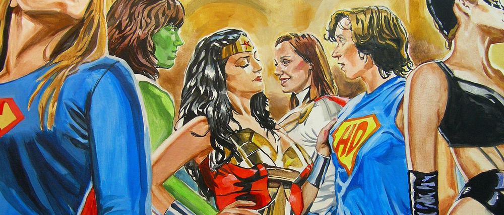 Strong Female Lead: Ein Bild von Helena Janečić aus der Wanderausstellung: Vorbilder*innen – Feminismus in Comic und Illustration.