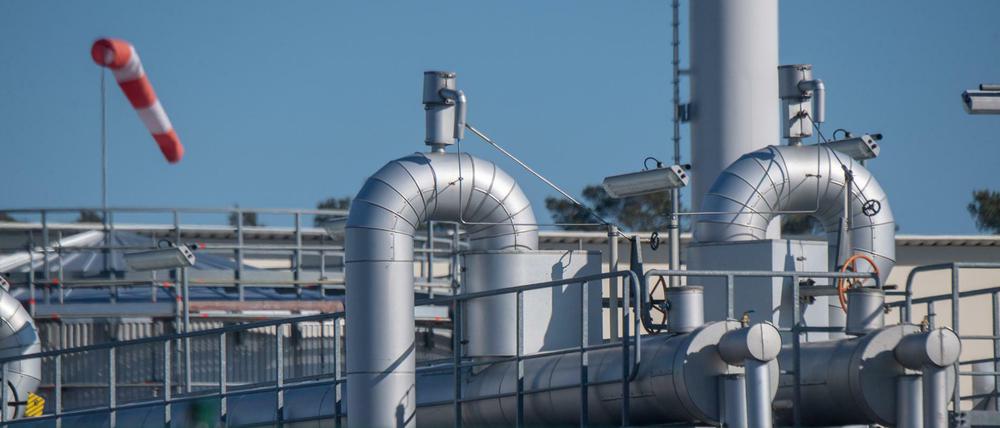 Rohrsysteme sind in der Gasempfangsstation der Ostseepipeline Nord Stream 1 zu sehen.
