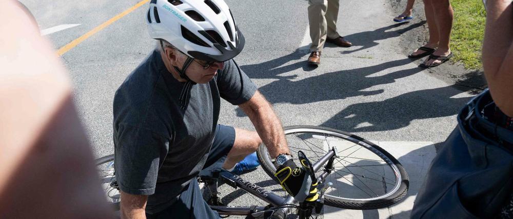 US-Präsident Joe Biden nach seinem Fahrradsturz am 18. Juni 2022