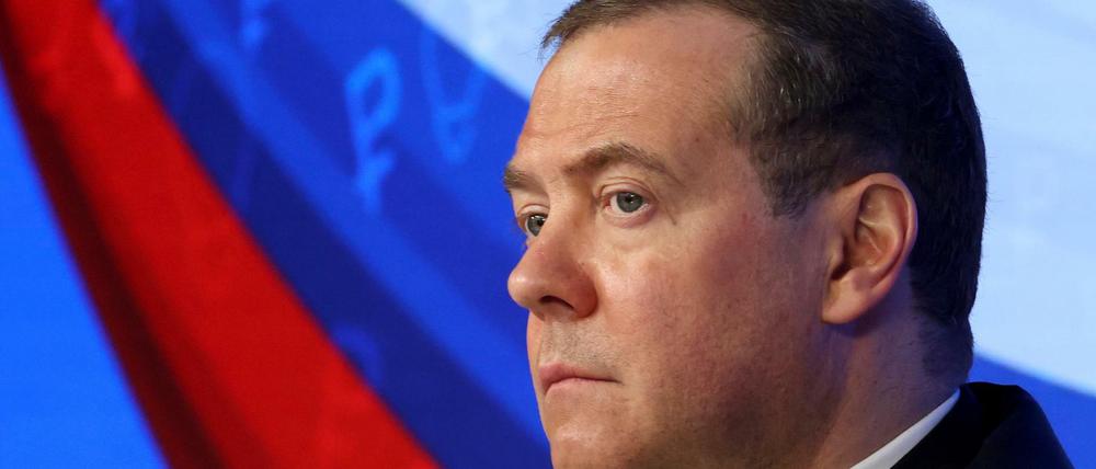 Dmitri Medwedew, Vorsitzender der Partei Einiges Russland und stellvertretender Leiter des Sicherheitsrates