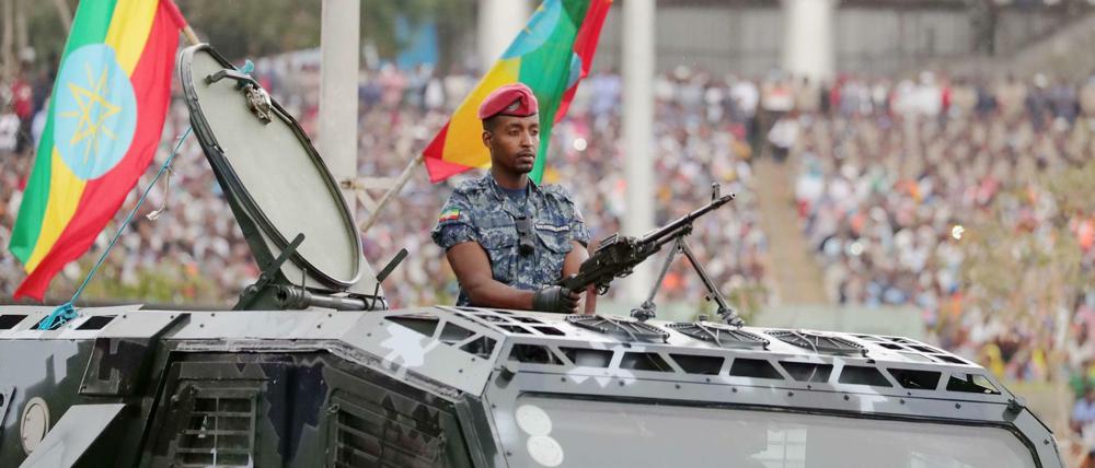 Eine Veranstaltung zu Ehren der äthiopischen Polizeikräfte in Addis Abeba (am 5. Juni 2022)