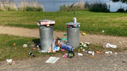 Müll und überquellende Mülltonnen (Symbolbild)