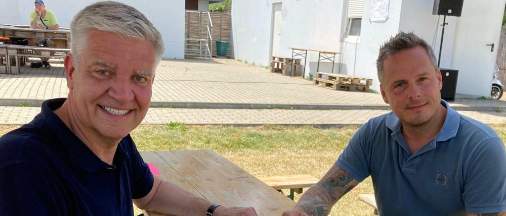 Konkurrenz belebt das Geschäft. Frank Steffel (links) und Kay Bernstein kandidieren um das Amt des Präsidenten bei Hertha BSC.