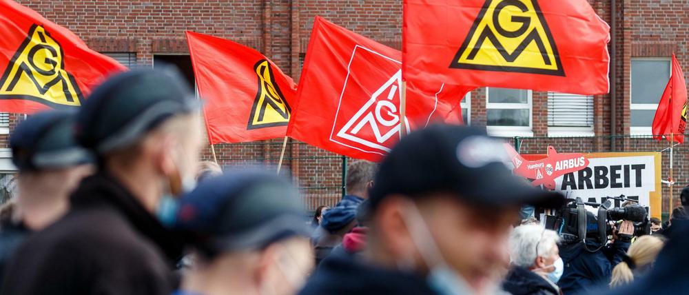 Ein Warnstreik der IG Metall.