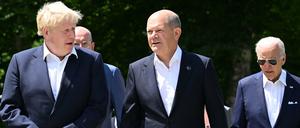 Boris Johnson, Olaf Scholz und Joe Biden (von links).