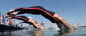 Startschwimmerin Lea Boy wechselte als Sechste.