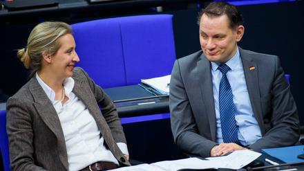 Alice Weidel und Tino Chrupalla, die Partei- und Fraktionschefs der AfD. 