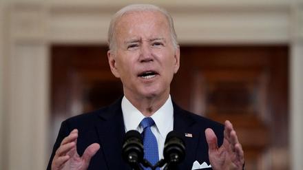 US-Präsident Joe Biden während eines Pressestatements zum Abtreibungsrecht.