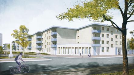 Die WBM errichtet einen Neubau im Norden Spandaus, der in der Erstnutzung Wohnraum für Geflüchtete bieten soll.